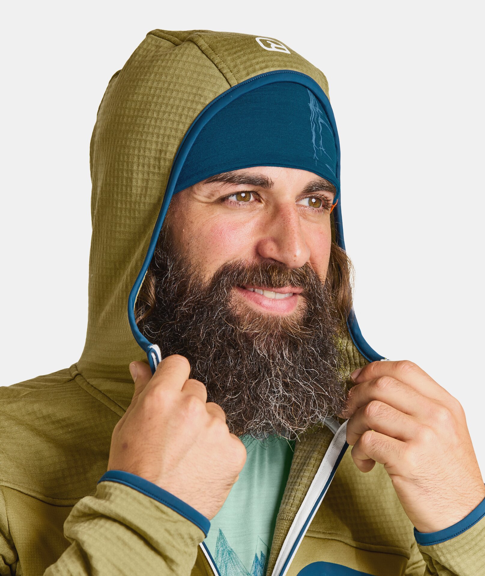 Grid fleece hoodie online